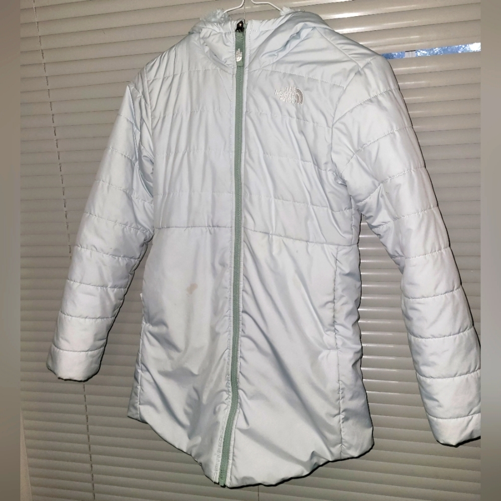 Girls Size 12 Light Blue Reversible Winter Coat